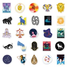10/30/50pcs Twelve Constellations Zodiac Graffiti Stickers Skateboard Laptop Phone Guitar Fridge Waterproof Sticker for Kids