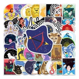10/30/50pcs Twelve Constellations Zodiac Graffiti Stickers Skateboard Laptop Phone Guitar Fridge Waterproof Sticker for Kids
