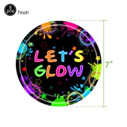 4.4meter Neon Paper Birthday Pennant Banner Hanging Decors for Birthday Glow Party Wedding Decorations Black Light Reactive UV