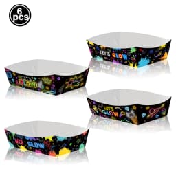 4.4meter Neon Paper Birthday Pennant Banner Hanging Decors for Birthday Glow Party Wedding Decorations Black Light Reactive UV