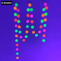 4.4meter Neon Paper Birthday Pennant Banner Hanging Decors for Birthday Glow Party Wedding Decorations Black Light Reactive UV