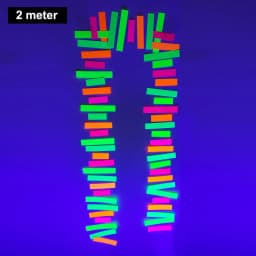 4.4meter Neon Paper Birthday Pennant Banner Hanging Decors for Birthday Glow Party Wedding Decorations Black Light Reactive UV