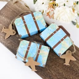 5/10pcs Suitcase Shape Candy Boxes With Airplane Tags Paper Gift Box For Birthday Party Baby Shower Wedding Decoration Treat Box