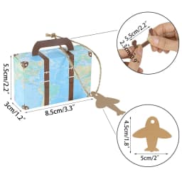 5/10pcs Suitcase Shape Candy Boxes With Airplane Tags Paper Gift Box For Birthday Party Baby Shower Wedding Decoration Treat Box