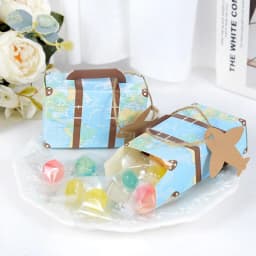 5/10pcs Suitcase Shape Candy Boxes With Airplane Tags Paper Gift Box For Birthday Party Baby Shower Wedding Decoration Treat Box