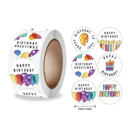 100-500pcs 1inch Cute Happy Birthday Stickers Gift Packaging Sealing Label Scrapbooking Stickers DIY Party Decoration Kids Toys