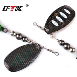 FTK 1pc Fishing Lure Spinner Bait 8g 13g 19g Spoon Lures Metal Bass Hard Bait With Feather Treble Hooks Wobblers Pike Tackle