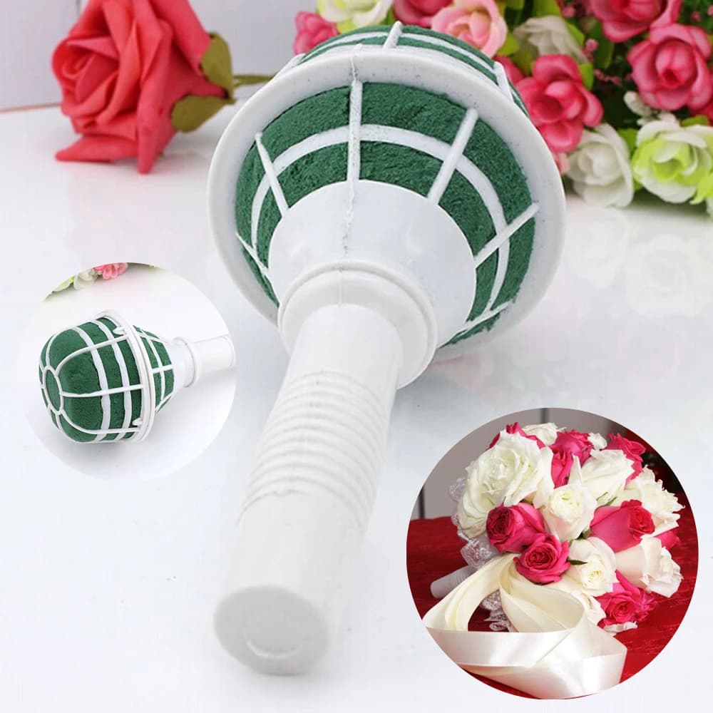 Bridal Wedding Festival Flower Decor Bouquet Foam Holder Handle Base Bedroom Decor DIY Gift Gadgets Fashion Party Supplies