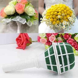 Bridal Wedding Festival Flower Decor Bouquet Foam Holder Handle Base Bedroom Decor DIY Gift Gadgets Fashion Party Supplies