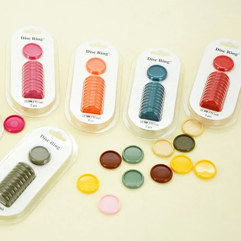 11pcs 24mm 28mm 32mm Loose-leaf Notebook Discbound Rings Discs Mushroom Hole Binding Ring Binder School Office Supplies