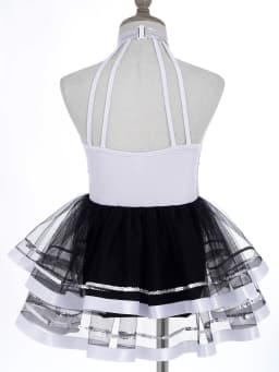 Halter Sequins Ballet Tutu Dress Kids Girls Latin Jazz Modern Dancing Costume Gymnastics Leotard Unitards Performance Dancewear