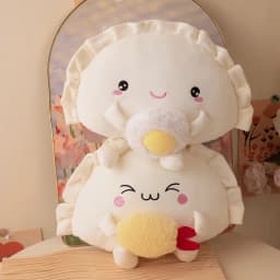 ZU Cute Home Decor Sofa Hug Pillow Steamed Stuffed Rice Bao Bun Plush Toy Funny Face Food Soft Soup Dumplings Kids Girl Gift
