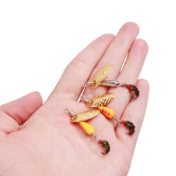 5cm/2.7g Rotating Sequin Fly Fishing Lure Okin Fly Hook Eccentric Pendant Long Throw Metal Spinner Bait Spoon Wobbler Lures