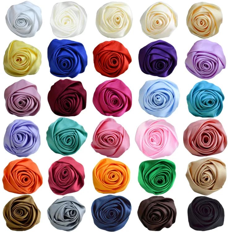 4PCS/lot 5.5cm Satin Fabric Handmade Three-Dimensional Simulation Rose Bud Wholesale DIY Jewelry Shoes And Hat Accessories