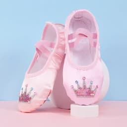 Children's Dance Shoe Soft Sole Practicing Cat Claw Satin Embroidery Ballet Body Yoga Girl Indoor Gymnastics Shoes