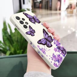 Purple Butterflies Case For Samsung A56 A54 A36 A34 A26 A24 A17 A16 A14 A73 A53 A33 A13 A72 A52 A32 A15 A25 A35 A22 A07 A06