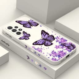 Purple Butterflies Case For Samsung A56 A54 A36 A34 A26 A24 A17 A16 A14 A73 A53 A33 A13 A72 A52 A32 A15 A25 A35 A22 A07 A06