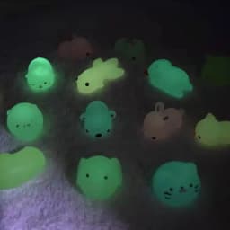 5-50Pcs NEW Glow Kawaii Toys Cute Animal Antistress Decompression Mochi Toy Soft Sticky Squishi Stress Relief Funny Gift Toys