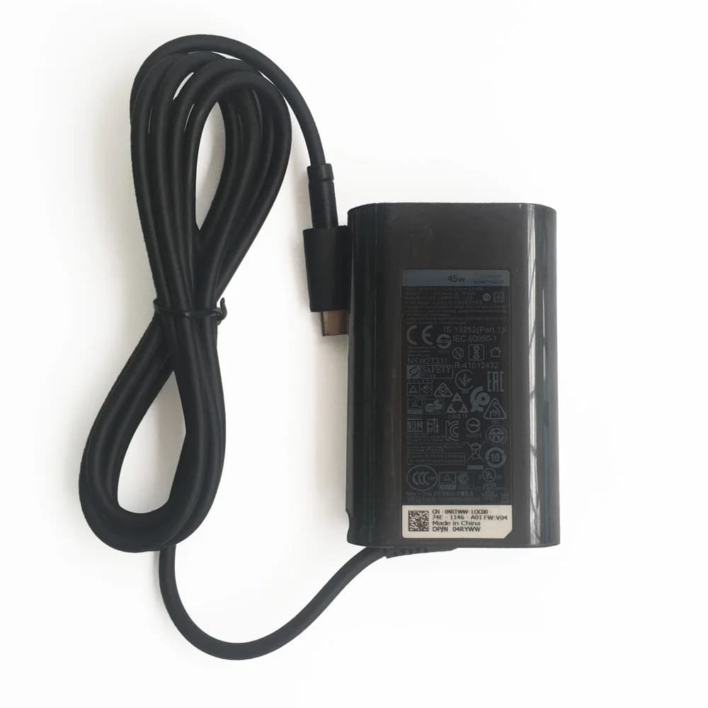 Original 45W USB C Laptop Charger for Dell XPS 13 9360 9365 9370 9380 9333 9310 9350 XPS 12 9250 Type C AC Adapter Power Supply