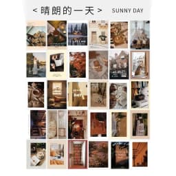 Ins Nordic Cozy Sunny Day Artistic Postcard Home Decor Background Wall Stickers Photo Props Aesthetic Decorative Card 30 Sheets