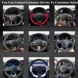 Non-Slip Car Accessories Suede Leather Braid Customized Car Steering Wheel Cover For Mercedes-Benz AMG C43 E53 S63 GLE G63