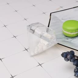 Wedding Party Home Clear Diamond Shape Transparent Plastic Candy Box Favor Decor