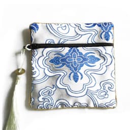 10 Pcs/Lot Brand New Mixed Color Small Flower Silk Tassel Square Coin Pouch China Zipper Coin Purse Jewelry Bag
