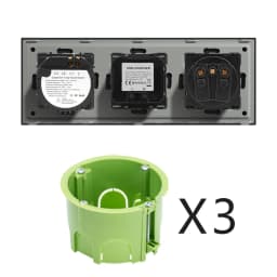 TAWOIA French Polish Power Socket Touch Switch Glass Panel USB Double Outlet Triple Wall Sockets Button Switch Fits E-type Plugs