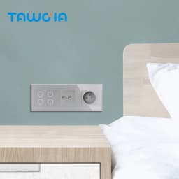 TAWOIA French Polish Power Socket Touch Switch Glass Panel USB Double Outlet Triple Wall Sockets Button Switch Fits E-type Plugs
