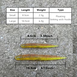 HAIMALUO 10pcs 8.5cm 10.5cm Soft Bait Light Dancing Worm Sway Noodle Worm Needle Tail Straight Tail Floating Bass Mandarinfish
