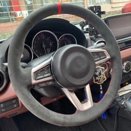 Hand Sewing Car Accessories Anti-Slip Suede Leather Car Steering Wheel Braid Cover For Mazda MX-5 MX5 2016 2017 2018 2019 2020