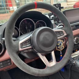 Hand Sewing Car Accessories Anti-Slip Suede Leather Car Steering Wheel Braid Cover For Mazda MX-5 MX5 2016 2017 2018 2019 2020
