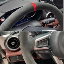 Hand Sewing Car Accessories Anti-Slip Suede Leather Car Steering Wheel Braid Cover For Mazda MX-5 MX5 2016 2017 2018 2019 2020