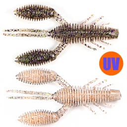 B&U 70mm Soft Fishing Lures Craws Shrimp UV Light Soft Plastic Bait Wobblers Bass Lures Saltwater Sea Fishing Silicone Baits