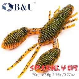B&U 70mm Soft Fishing Lures Craws Shrimp UV Light Soft Plastic Bait Wobblers Bass Lures Saltwater Sea Fishing Silicone Baits