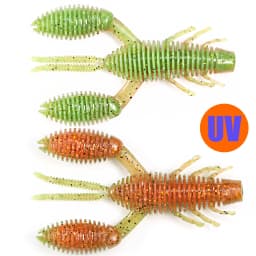 B&U 70mm Soft Fishing Lures Craws Shrimp UV Light Soft Plastic Bait Wobblers Bass Lures Saltwater Sea Fishing Silicone Baits