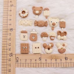 1-18PCS Resin Shoe Charms Bear Candy Cookie Milk Cupcake Ice Cream Rabbit Donut Garden Shoes Button Decorations Xmas Gifts