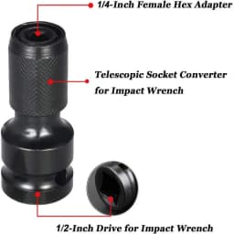 1/2" Square To 1/4" Hex Ratchet Socket Wrench Socket Adapter Spanner Set Drive Converter Universal Adaptive Impact Tool