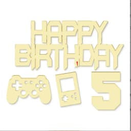 1set Gold Acrylic Happy Birthday Cake Topper Kids Football Birthday Party Cake Toppers Baby Shower Cake Gift Dessert Decoration
