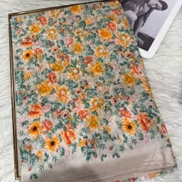 BYSIFA| White 100% Mulberry Silk Scarf Shawl Women New Floral Design Summer Long Beach Shawl Luxury Ladies Neck Scarves Hijabs