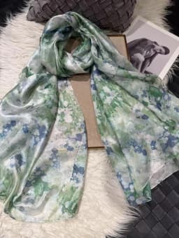 BYSIFA| White 100% Mulberry Silk Scarf Shawl Women New Floral Design Summer Long Beach Shawl Luxury Ladies Neck Scarves Hijabs
