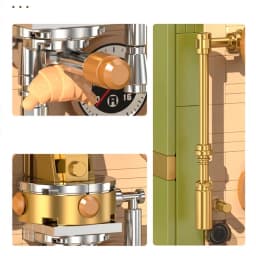 Creative Vintage Coffee Machine Bean Grinder Model Building Blocks Simulation Classic Retro Coffee Maker Bricks MOC Toys Gift