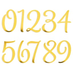 1Set 0-9 Number Gold Acrylic Cake Topper for Wedding Anniversary Birthday Party Cake Decoration Digital Cupcake Toppers Flag