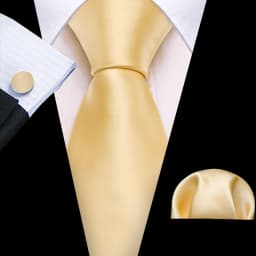 Fashion Silk Men Tie Set Gold Yellow Orange Solid Paisley Striped Plaid Floral Necktie Pocket Square Cufflinks Wedding Business