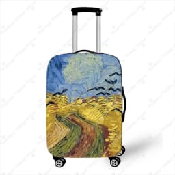 Oil Painting Starry Night By Van Gogh Luggage Cover Sunflower Cafe In Arles Travel Suitcase Covers Trolley Case Protective Cover