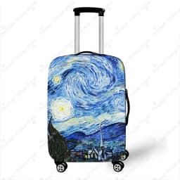 Oil Painting Starry Night By Van Gogh Luggage Cover Sunflower Cafe In Arles Travel Suitcase Covers Trolley Case Protective Cover
