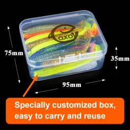 QXO Fishing Soft Lure Worm With Box Silicone Bait Swimbait Streamer Sea Fishing Spoon Lure 7cm 10cm Wobbler Set