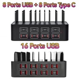 150W Universal Multi USB Charger 16 Port USB Type C Fast Charging Station Stand For Ipad Iphone 17 16 Samsung S22 Xiaomi Tablet