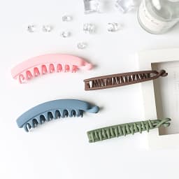 Frosted Hair Clips Solid Color Banana Clip Headwear Women's Hair Accessories Fashion Ponytail Crab Barrettes