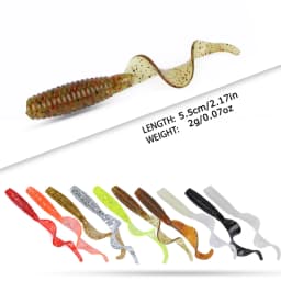 Goture 10pcs/set Soft Fishing Lure 6cm 2g Wobblers Silicone Artificial Bait Grub Worm Lures for Bass Trout Carp Fishing Lures